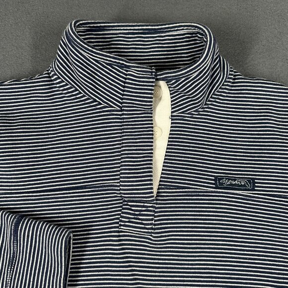 Florida State of Mine Womens Small Navy Blue White Striped Pullover 1/4 Button - Picture 6 of 9